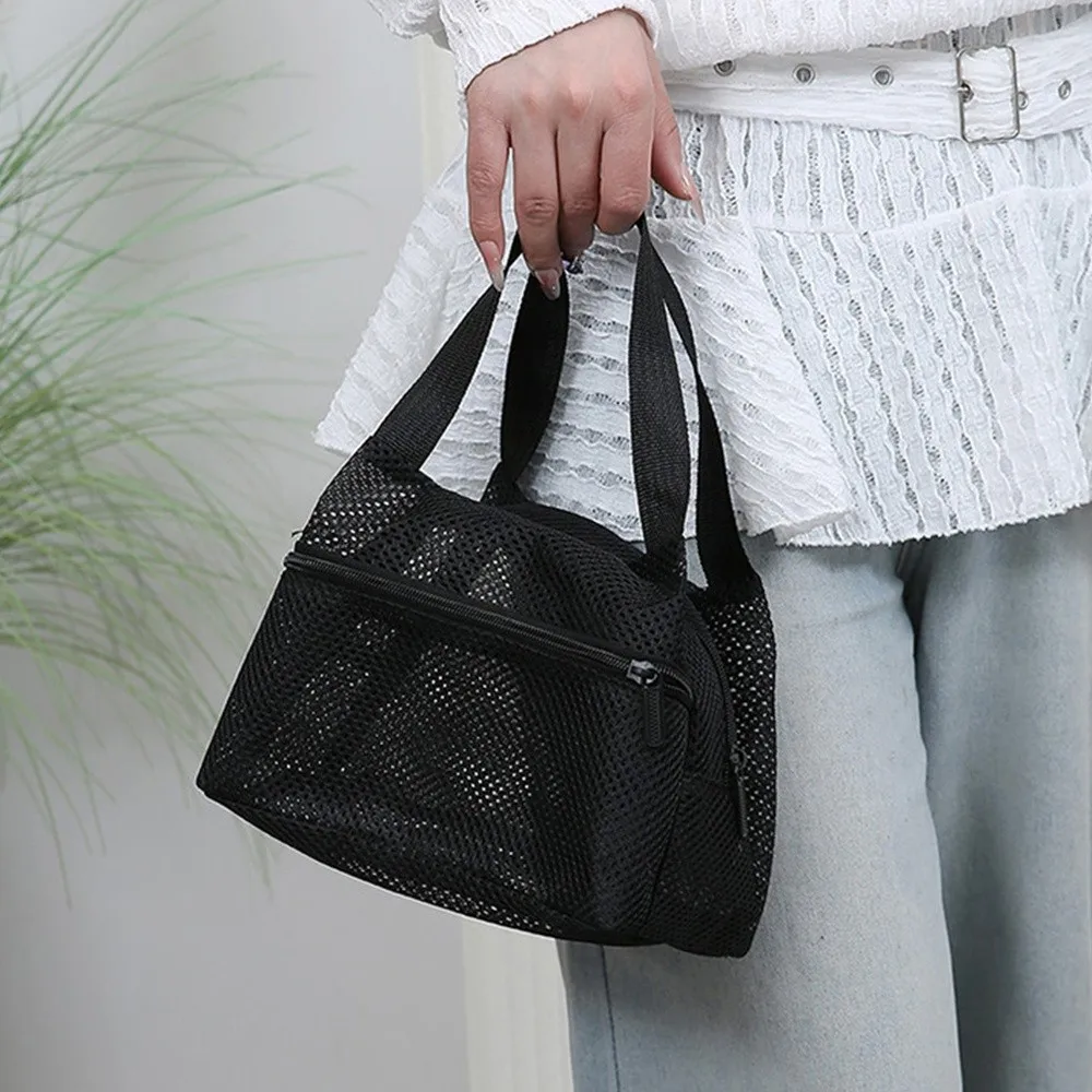 Atmungsaktives Netzgewebe ​ Netz-Strandtasche ​ ​ ​ ​ Große Kapazität ​ ​ Faltbar ​ ​ Waschbare Aufbewahrungstasche Schnelltrocknend ​ ​ Leichte Aufbewahrungstasche ​ ​ – Detail 9
