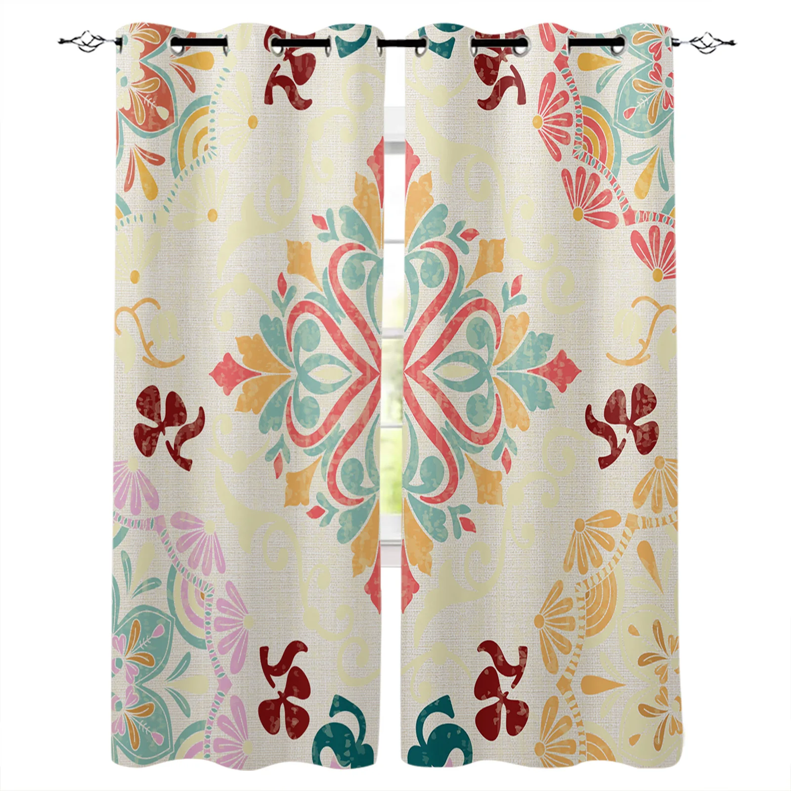 

Винтажные персидские занавески на окна с геометрическим рисунком утики, занавески для гостиной, кухни, затемняющие занавески для спальни