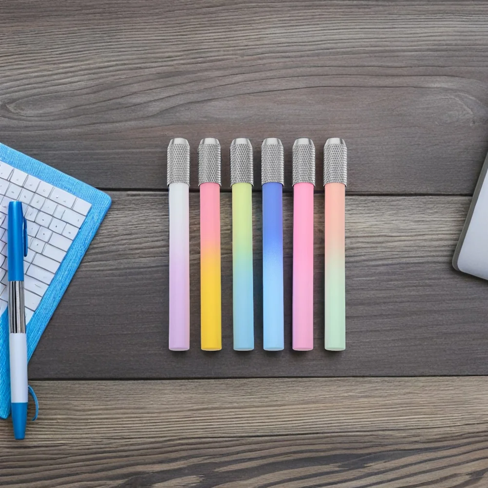 6pcs Pencil Extender: 10.5Cm Plastic Lengthening Tool For Colored Pencils Short Pencil Extender Art Writing Drawing Sketching