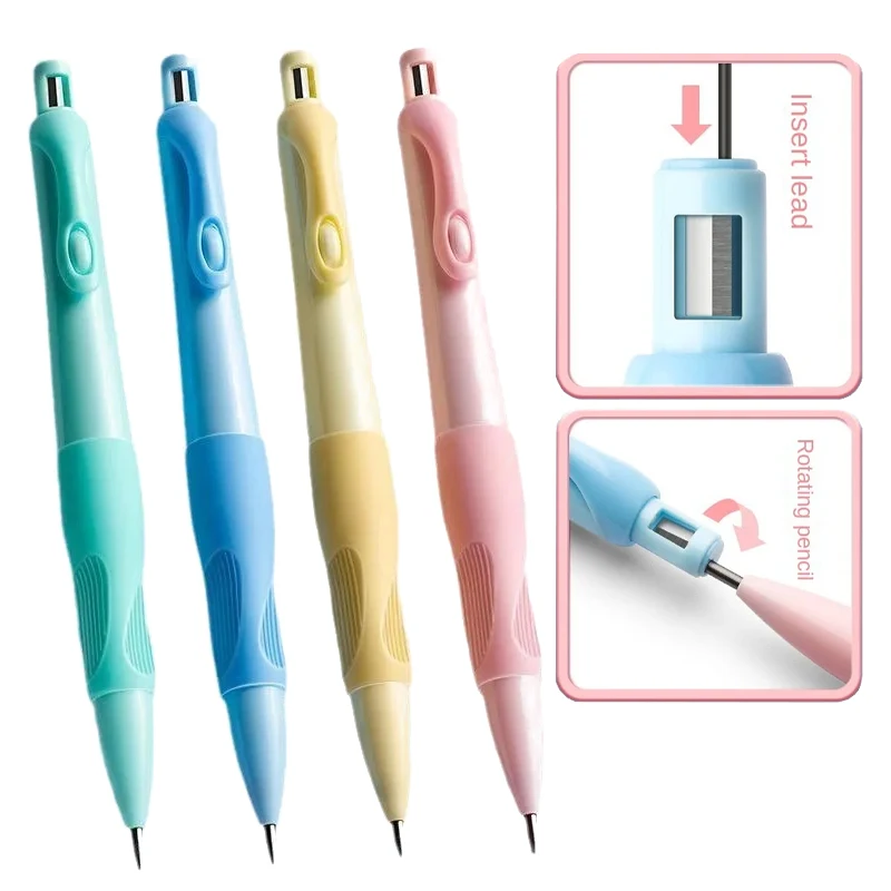 HB 2mm Mechanical Pencils Carpenter Kawaii Pencil With Sharpener Drawing Writing Aesthetic  Stationery Office School Supplies