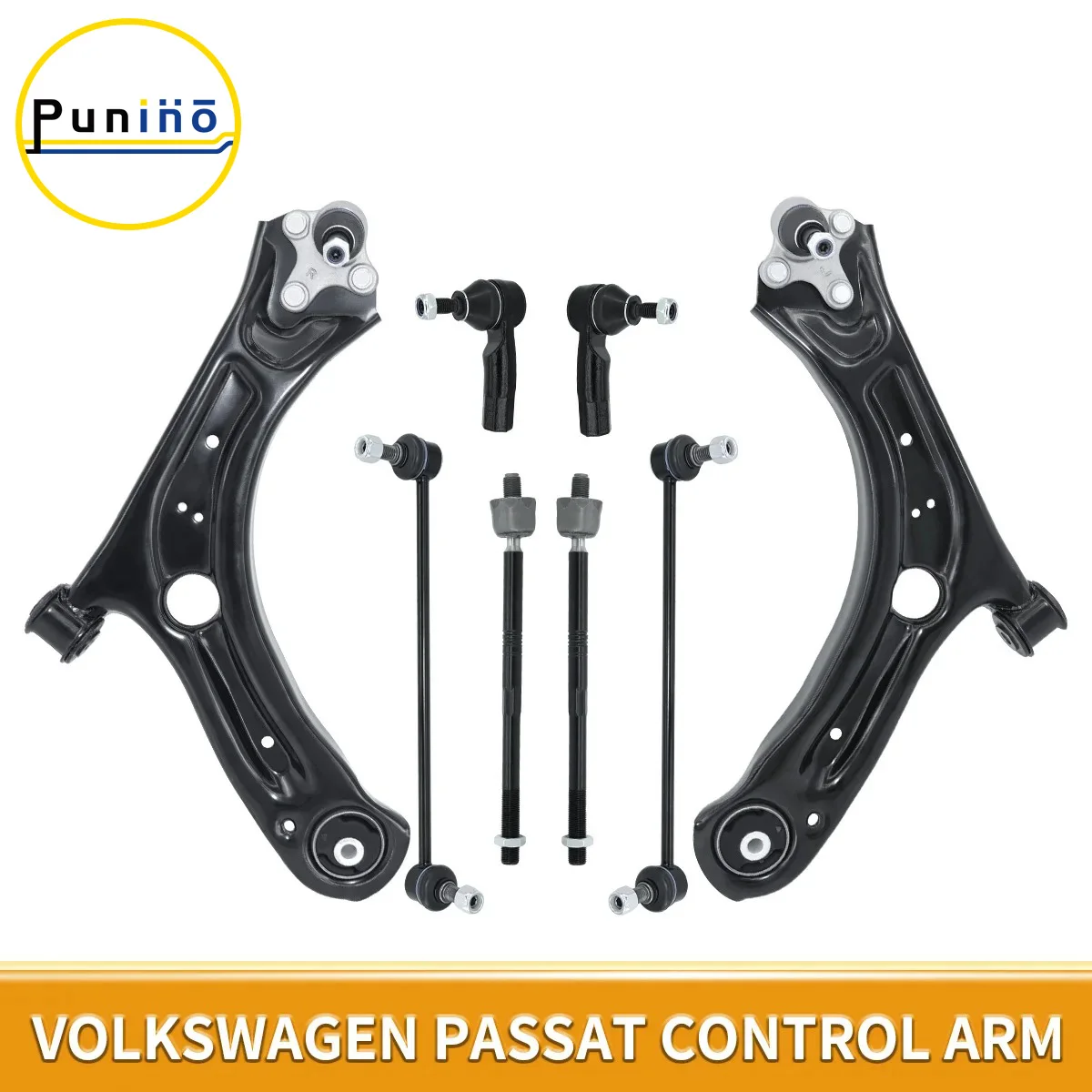 Punino 8pcs Front Lower Control Arms Sway Bar Link Kit for Volkswagen Passat 2012 2013 2014 2015 2016 2017 2018 - 2021 2022