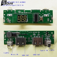 1Pcs 5V 2A Digital Display Power Bank Circuit Strip Module TYPE-C Micro USB A8188Mobile Power Motherboard