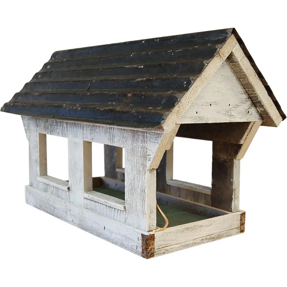 Amish-Crafted Wooden & Metal Outdoor Bird Feeder - 1 Quart Capacity, 4x4 Post Mount, USA Made