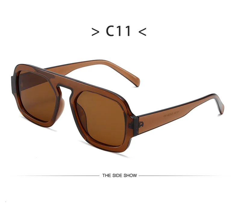 Mode quadratische Sonnenbrille Frauen neue Retro schwarz braun dicken Rahmen Pilot Sonnenbrille Frau Chic Polygon Leopard Shades UV400 – Detail 20