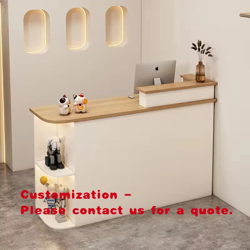 custom.Modern Minimalist Salon Front Desk with Drawer Commercial Hotel Reception Desk Counter Office and Apartment
