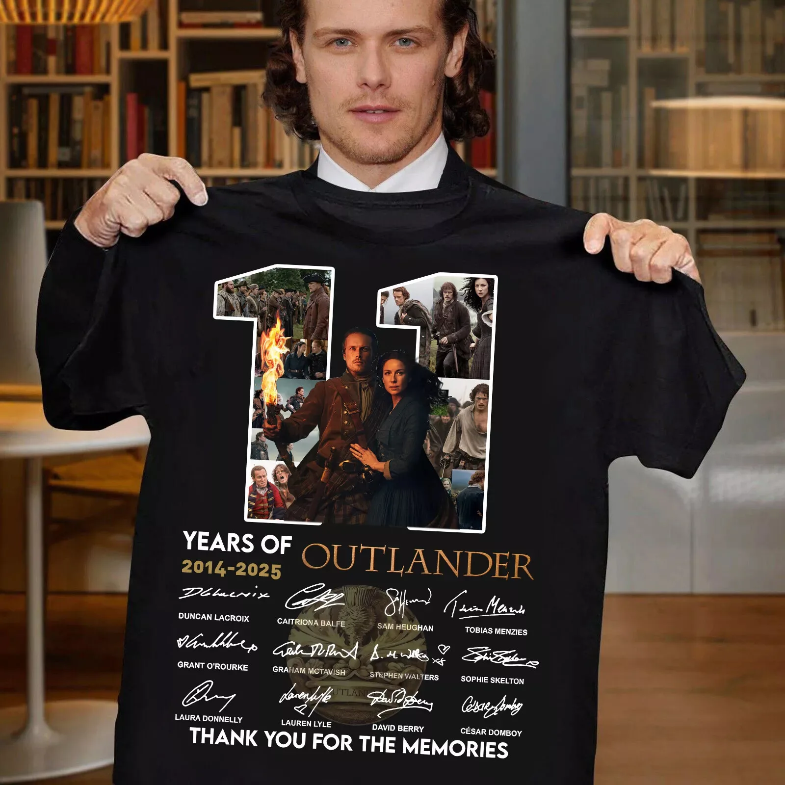 11 Years Of Outlander 2014 2025 Signatures For Fans T Shirt Men