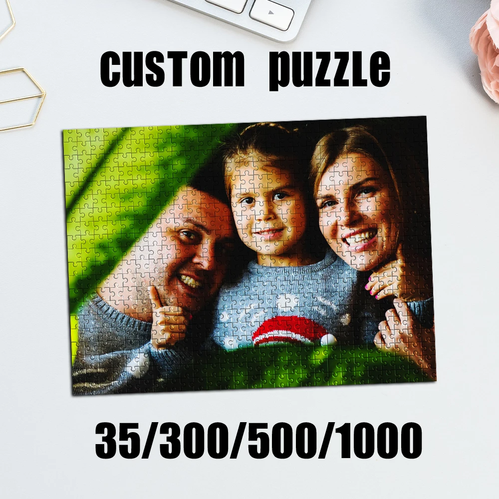 35/300/500/1000pcs Personalized Custom Photo Puzzle family photo Parent-Child Interactive Diy Assemble Game Toy
