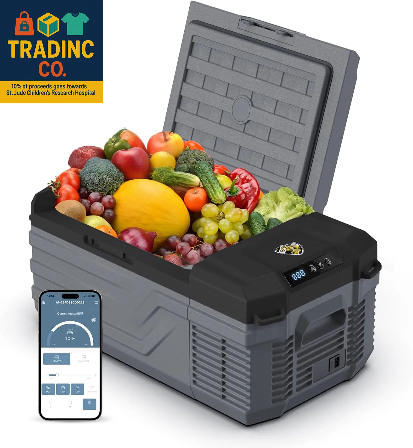 

12 Volt Car Refrigerator, 16 Quart Electric Cooler, Portable Car Fridge for Outd