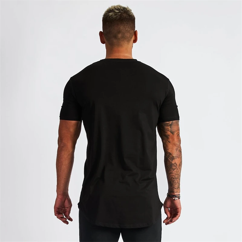 Cotton slim men\'s T-shirt casual round neck short-sleeved T-shirt top fashion hot selling fitness exercise sportswear