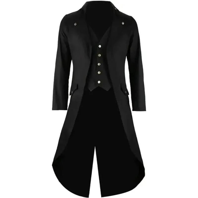 Men's Steampunk Vintage Tuxedo Jacket Gothic Dress Jacket Uniform