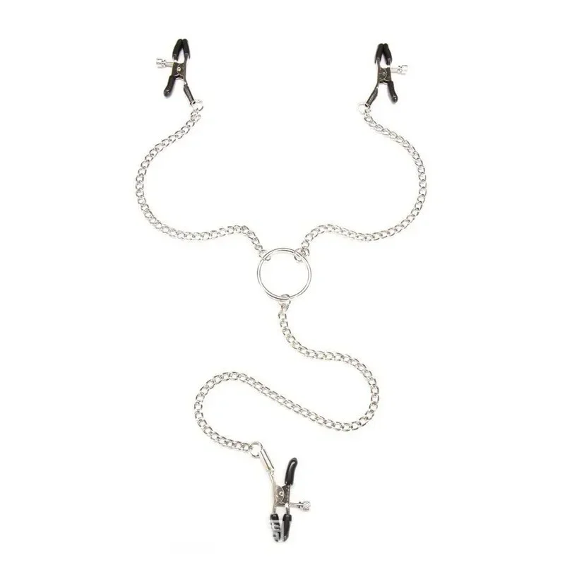 Stainless Steel Metal Chain Nipple Milk Clips Breast Clip Sex Slaves Nipple Clamps Sex Toys Butterfly Style For Couples