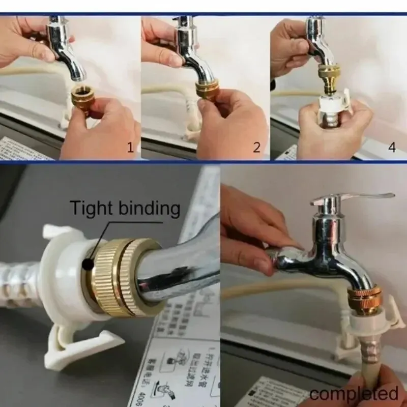 Adaptadores universais de torneira de latão para cozinha, Ferramentas de jardim, Conector de torneira, Adaptador de mangueira misturadora, 1 pc, 2 pcs, 5pcs