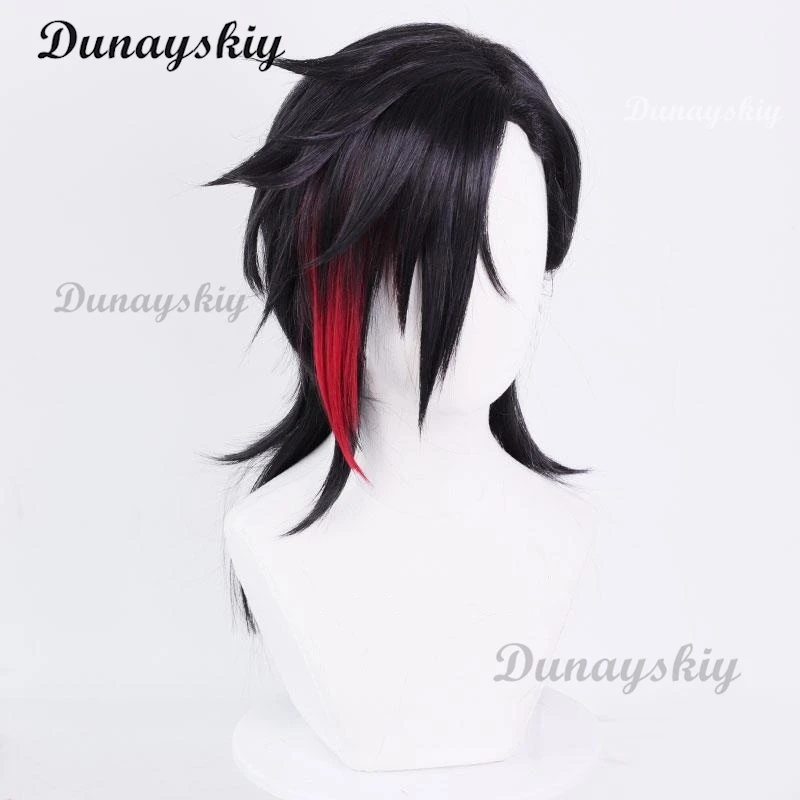 Game LOL Arcane Season 2 Vi Cosplay Wig Vi 30cm Black Short Hair for Men Halloween Carnival Party Role Play Wigs Customized