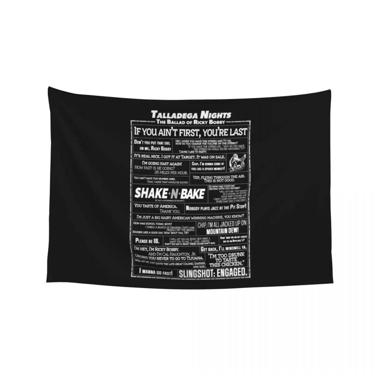 

Funny Man Talladega Nights Quote Collage Awesome For Movie Fans Tapestry Decoration Wall Kawaii Room Decor Tapestry