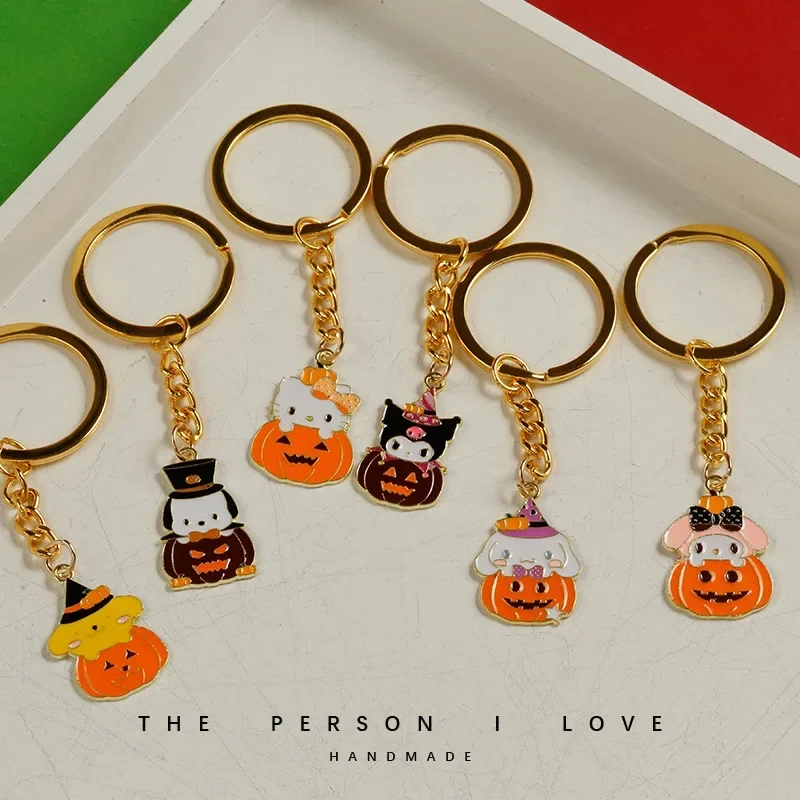 Sanrio Hello Kitty Keychain Fashion Cartoon Kuromi Cinnamoroll Cool Couple Mobile Phone Pendant Child Halloween Holiday Gifts