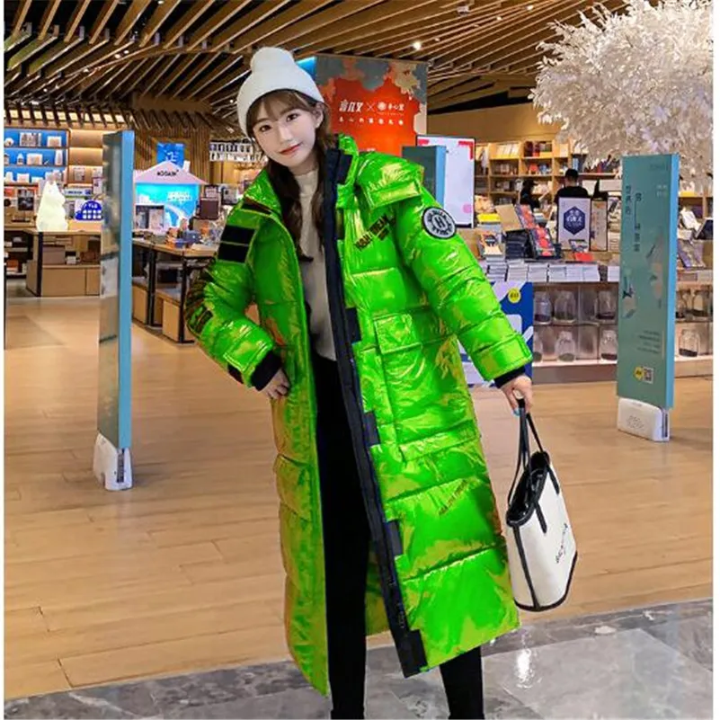 2024 Winter Fashion Long Jacket Women Coat Female Hooded Thicken Warm Outwear Coat Red Blue Orange Black Green jaqueta feminina