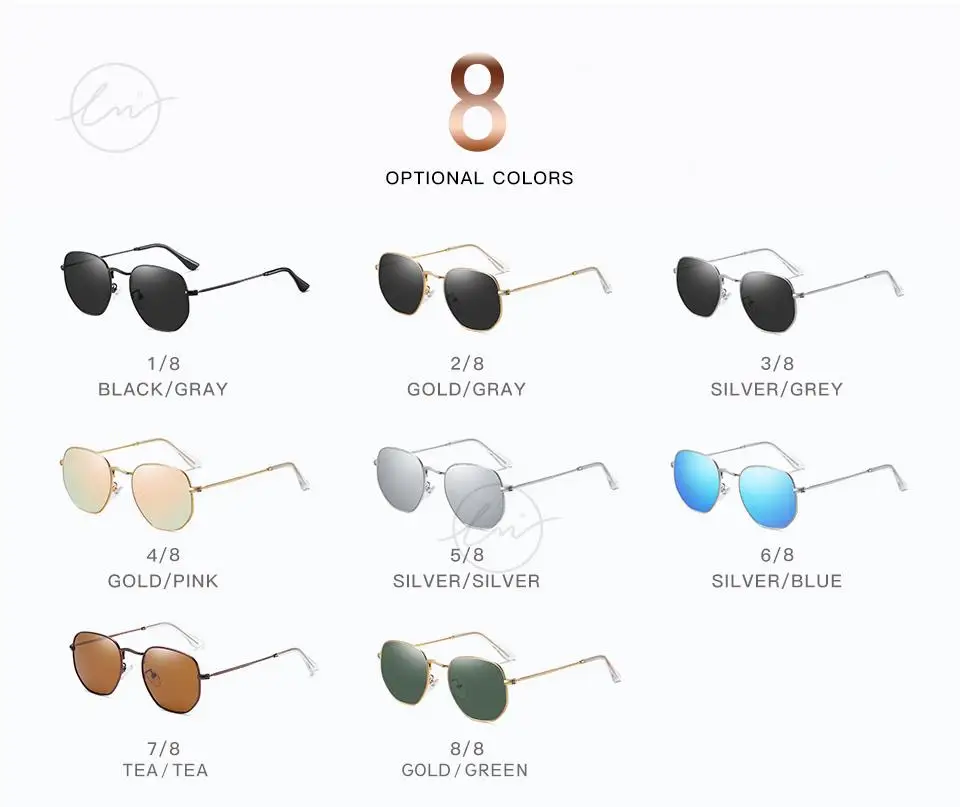 LM Neue Mode Frauen Hexagon Sonnenbrille Männer Retro Polarisierte Fahren Beschichtung Spiegel Sonnenbrille Goggle UV400 Brillen gafas de sol – Detail 5