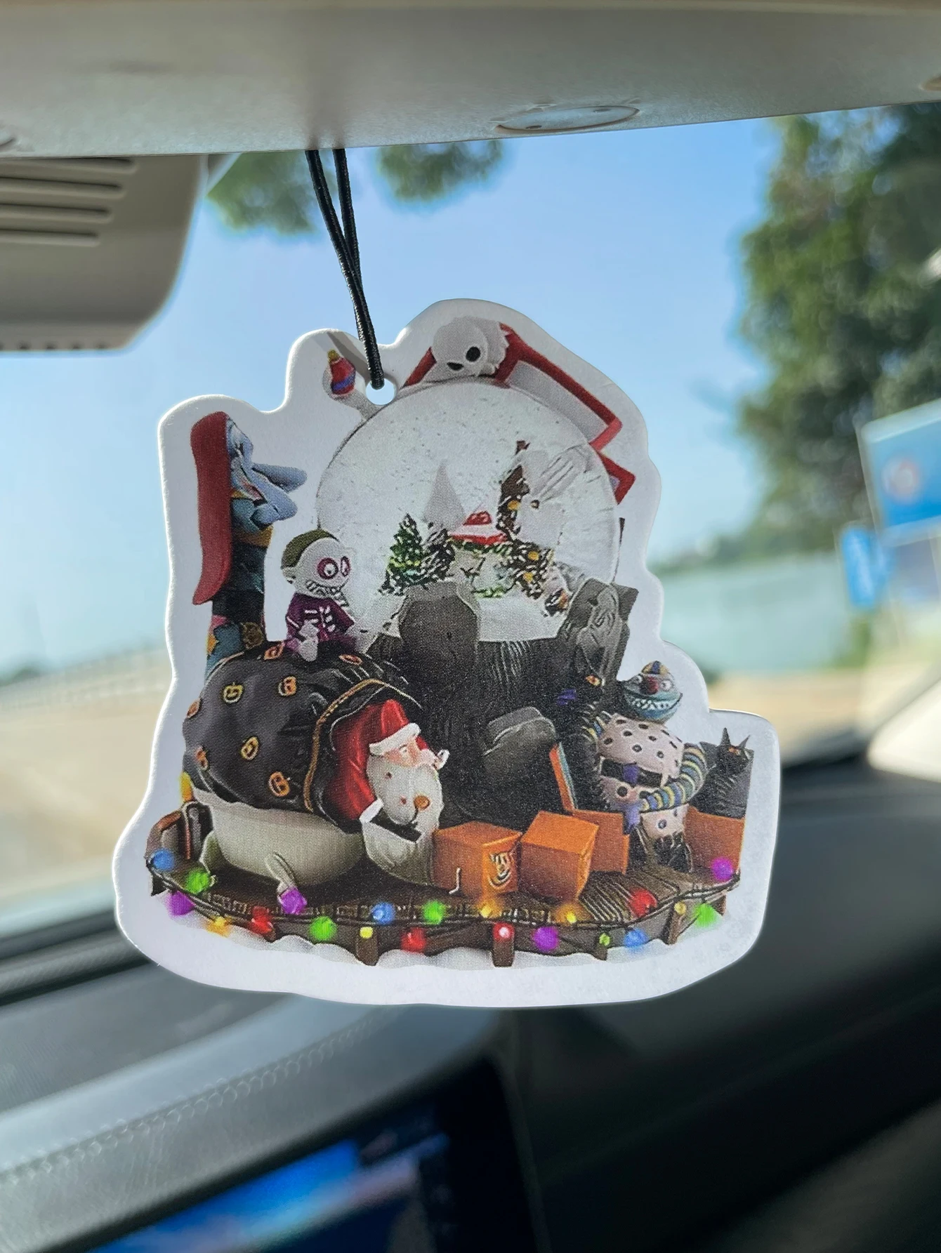 Nightmare Before Christmas Snow Globe Hanging Car Air Freshener, Plant‑Derived Fragrance No Alcohol Long‑Lasting 60‑90 Days Heat