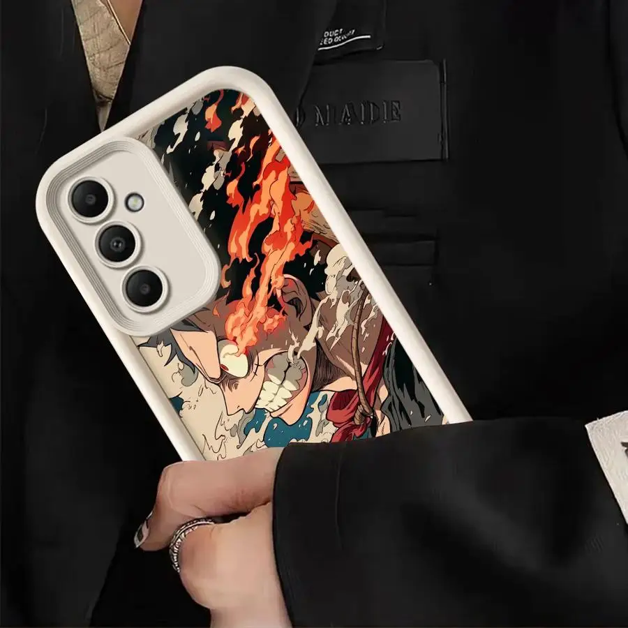 Casing Ponsel untuk Samsung Galaxy A35 A73 A51 A72 A71 A25 A54 A55 A53 A15 A06 A52 Soft Shell Anime One Piece Luffs