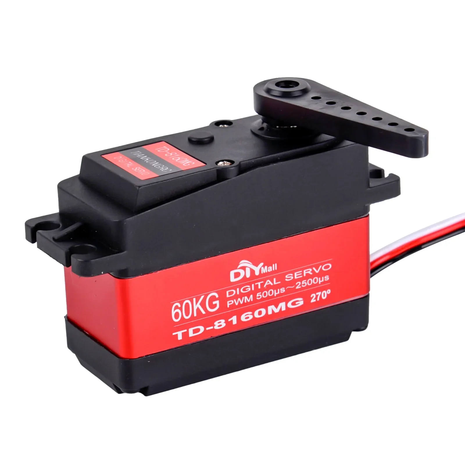 60KG 6-8.4V TD-8160MG High Torque Semi-Metal Digital Servo Carbon Brush Motor 90/180/270/360 Degree Red