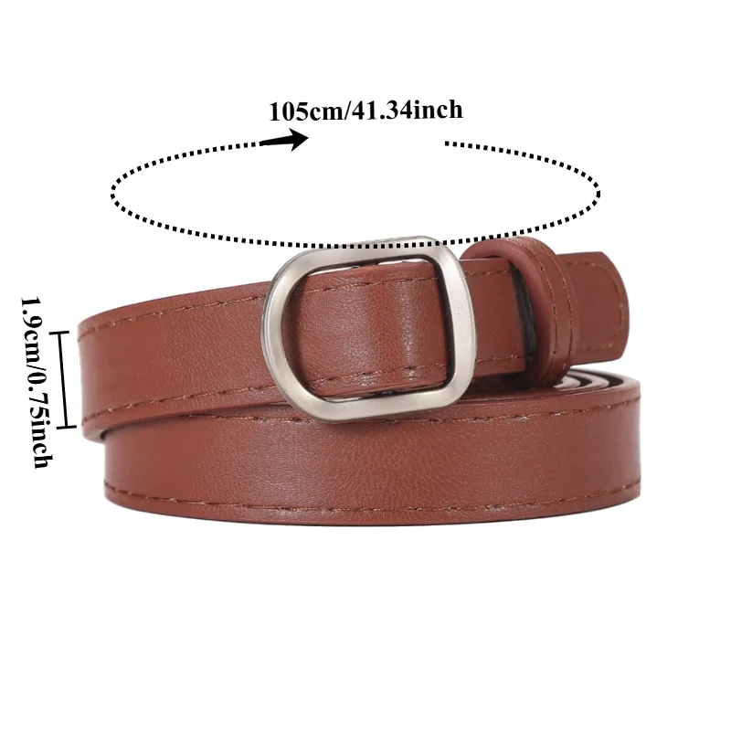 Stylish Retro Black Student Pants Soft Waist Belt Minimalist and Elegant Hole-Free Smooth Buckle Women’s Belt No Holes Required