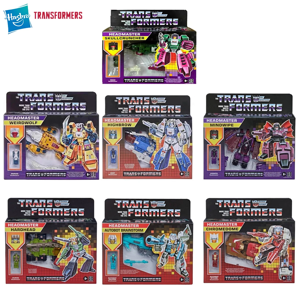 

In-Stock Hasbro Transformers Retro Headmaster Chromedome, Hardhead, Brainstorm, Mindwipe, Highbrow, Weirdwolf, and Skullcruncher