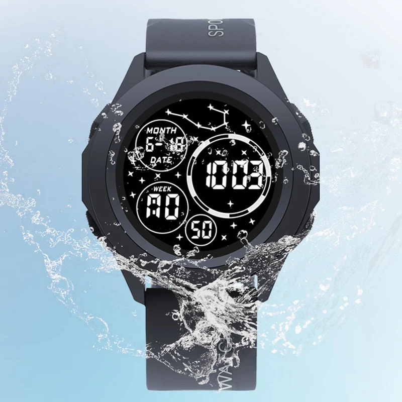 AL-102Haohan Xingchen reloj electrónico, reloj electrónico para deportes al aire libre, reloj redondo, reloj de pulsera juvenil Relojes para hombres