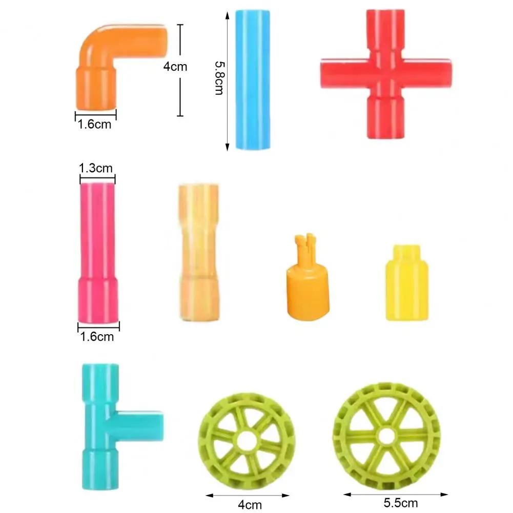 80/100/200 قطعة الاطفال الأنابيب بناء الالعاب العملاقة المهارات الحركية الدقيقة الملونة أنبوب كتلة لعبة البناء لتقوم بها بنفسك كتلة التجميع لعبة