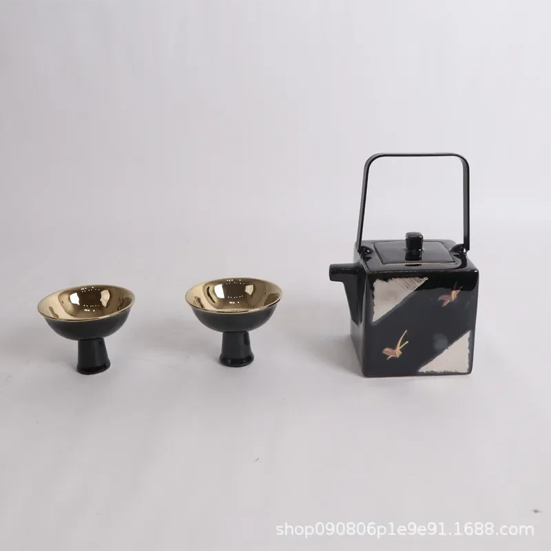 Retro Chinese Style Silver Tea Set Ornament for Villa Coffee Table Model Room Soft Decoration Designer Home Decor Accessories