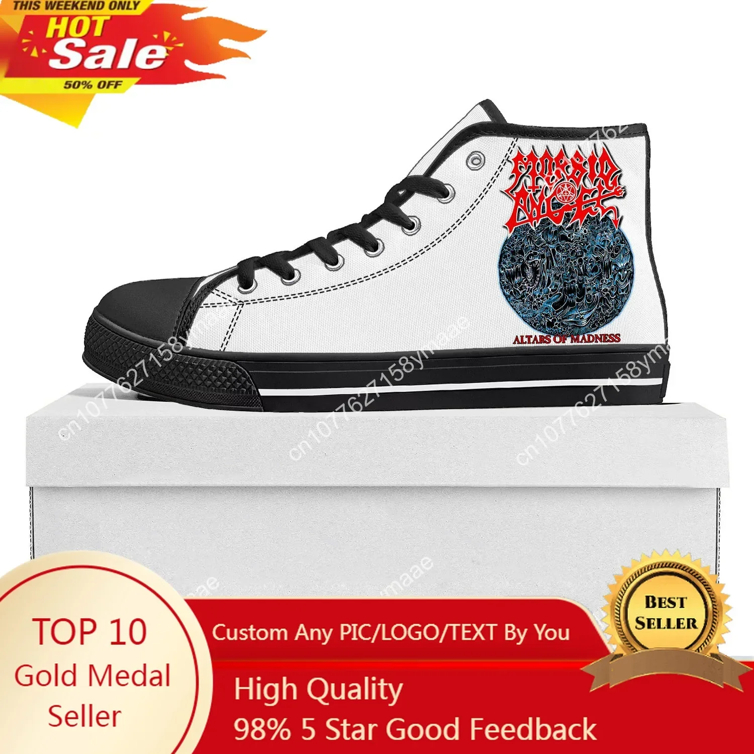 Morbid Angel High Top High Quality Sneakers Mens Womens Teenager Canvas Sneaker Casual Custom Made Shoes Customize Shoe Black