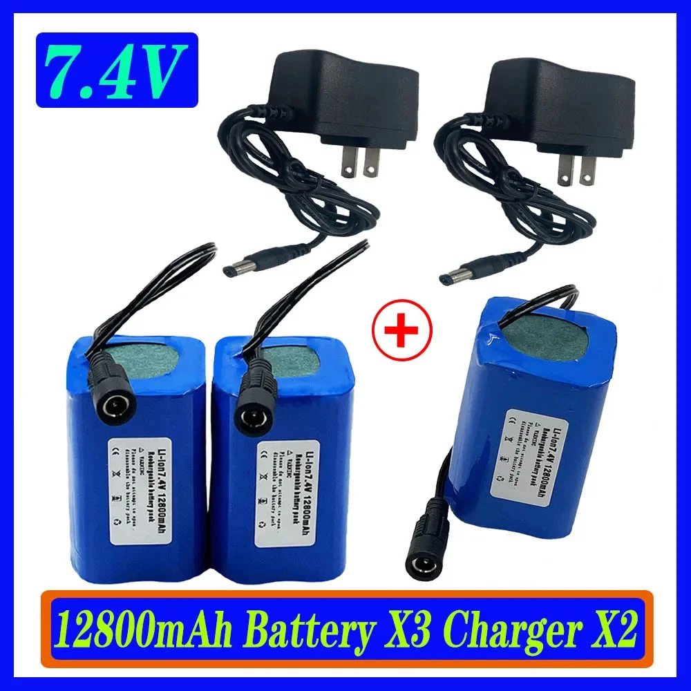 

7.4V 12800mAh 2S Battery For 2011-5 T188 T888 TH88 CF18 C18 RC Remote Control RC Fish Finder Smart Fishing Bait Boat Spare Parts