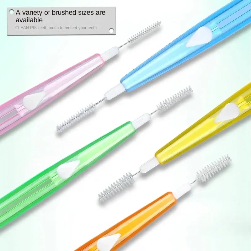 30Pcs/Box Toothpick Dental Interdental Brush 0.6-1.5Mm Cleaning Between Teeth Oral Care Orthodontic I Shape Tooth Floss