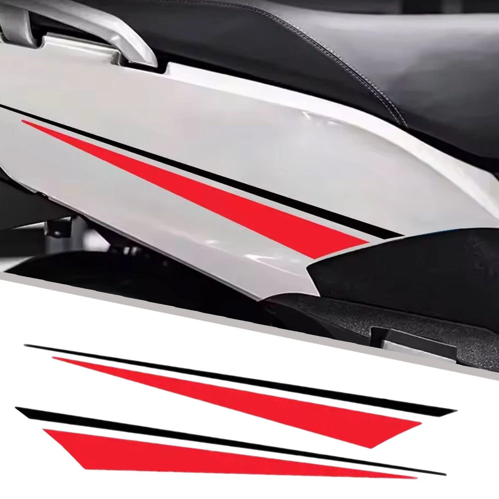 

2 шт., полосатая наклейка на корпус мотоцикла, боковой топливный бак, виниловая декоративная наклейка на крыло, водонепроницаемая наклейка, аксессуары