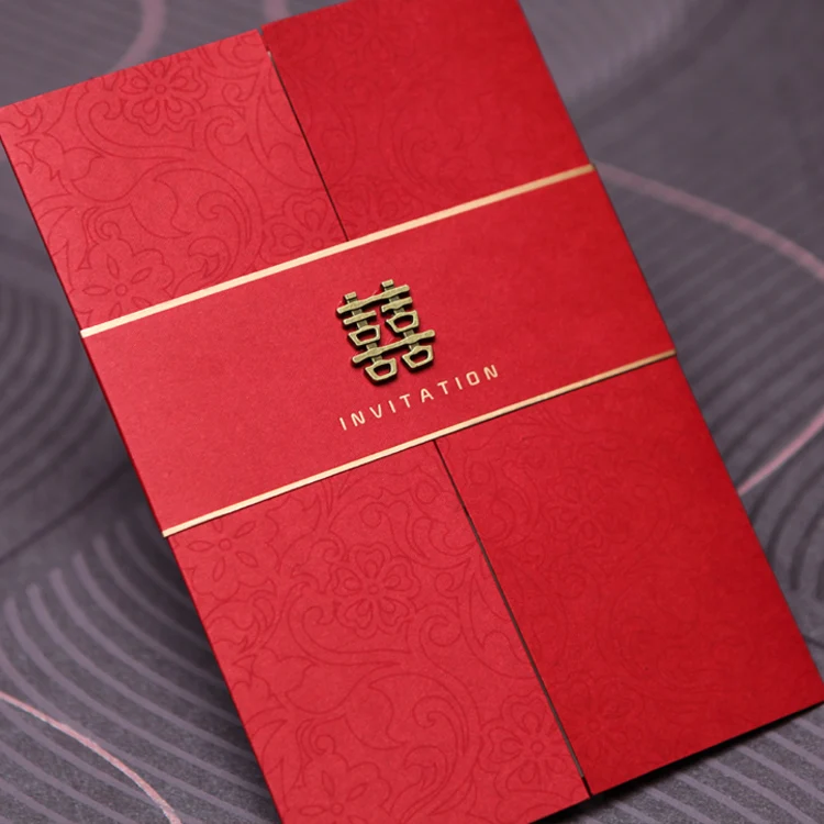 

25pcs Red Wedding Invitations China Elegant Luxury Wedding Invitation Cards with Envelopes