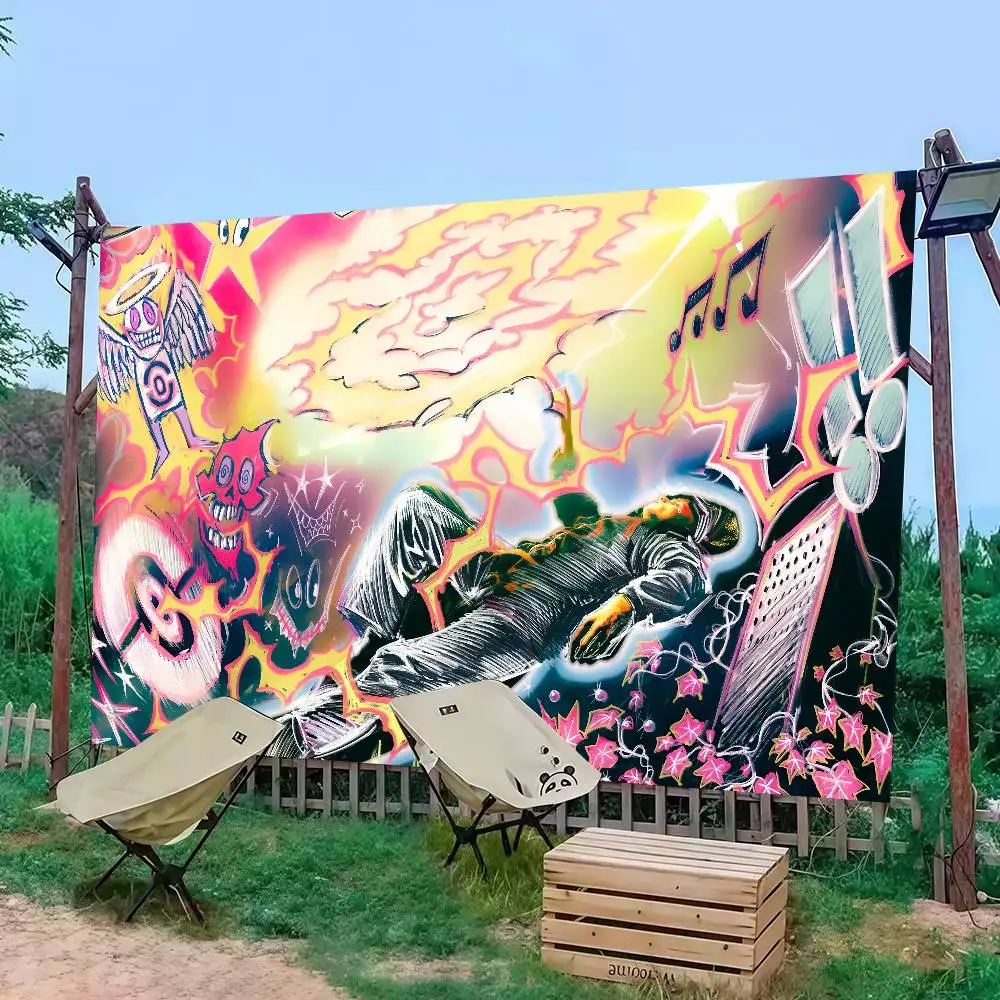 

Rapper T-Tony Boy UFORIA Going Hard Flag Decoration Outdoor Picnic Party Home Camping Party Art Hanging Banner