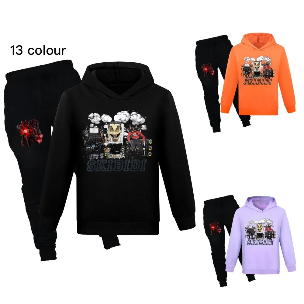 

Cartoon SKIBIDI TOILET Clothes Kids Hoody Casual Sweatshirts+Pants 2pcs Set Girls Sportwear Boys Tracksuit Children's Clothing