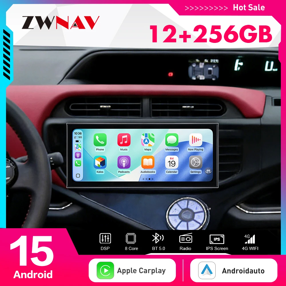 

15.8 inch Carplay Car Radio Touch Screen For Toyota Prius C Aqua 2011-2017 Android 15 GPS Navigation Multimedia Player Head Unit