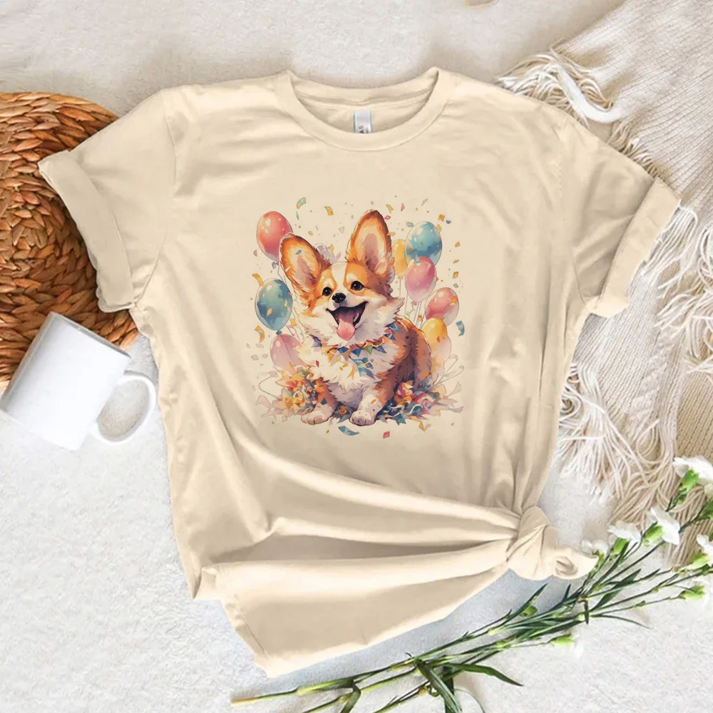 Corgi top women designer top female Japanese graphic designer clothes