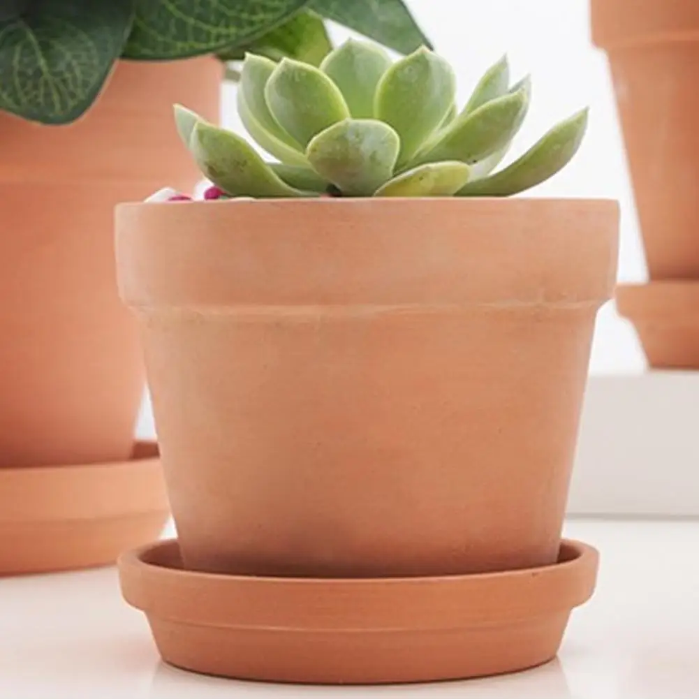 Unglazed Clay Planter Flowerpot with Drainage Hole Porous Clay Plant Pot for Indoor Outdoor Succulents Breathable for Cacti