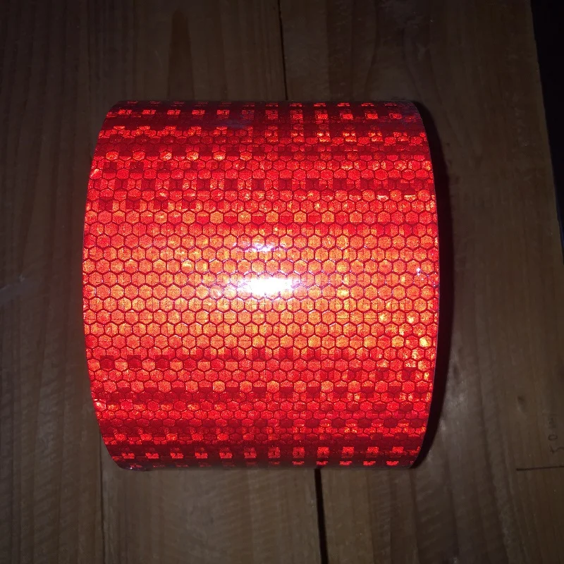 10cmx10m Red Small Shining Square Reflector Stickers Self-Adhesive Reflective Warning Tapes Waterproof Safety Strips For Bicycle