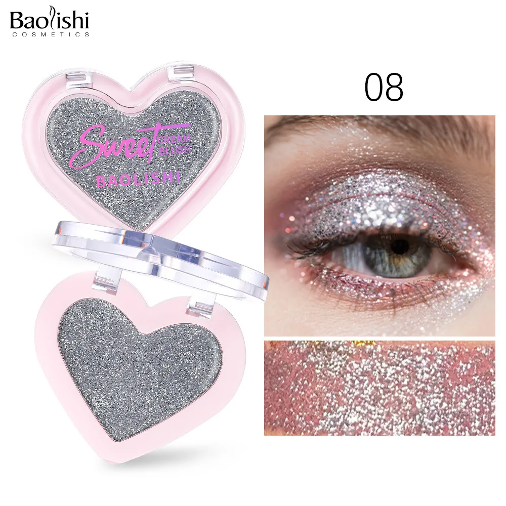 Heart Glitter Eyeshadow 8 Colors Chunky Sparkly Gel Based Pressed Pigment Long Lasting Waterproof Trending Makeup Looks