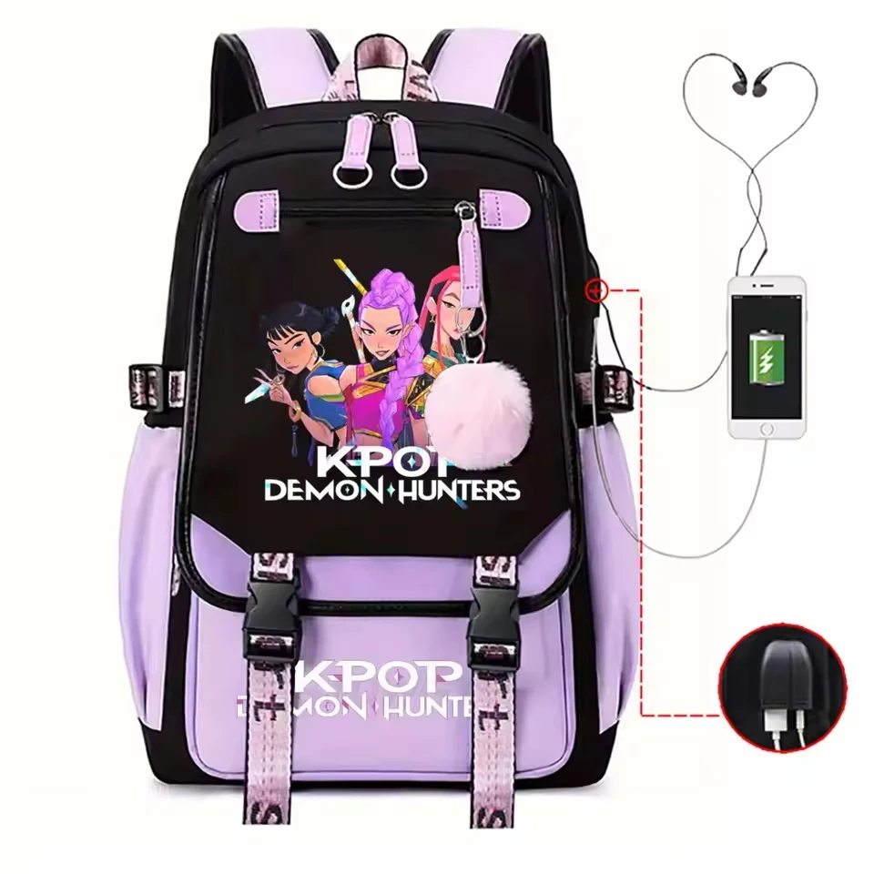 

KPop Demon Hunters Backpack Student Girls School Bags High Quality Women Laptop Backpack Teenager Outdoor Travel Bagpack Mochila