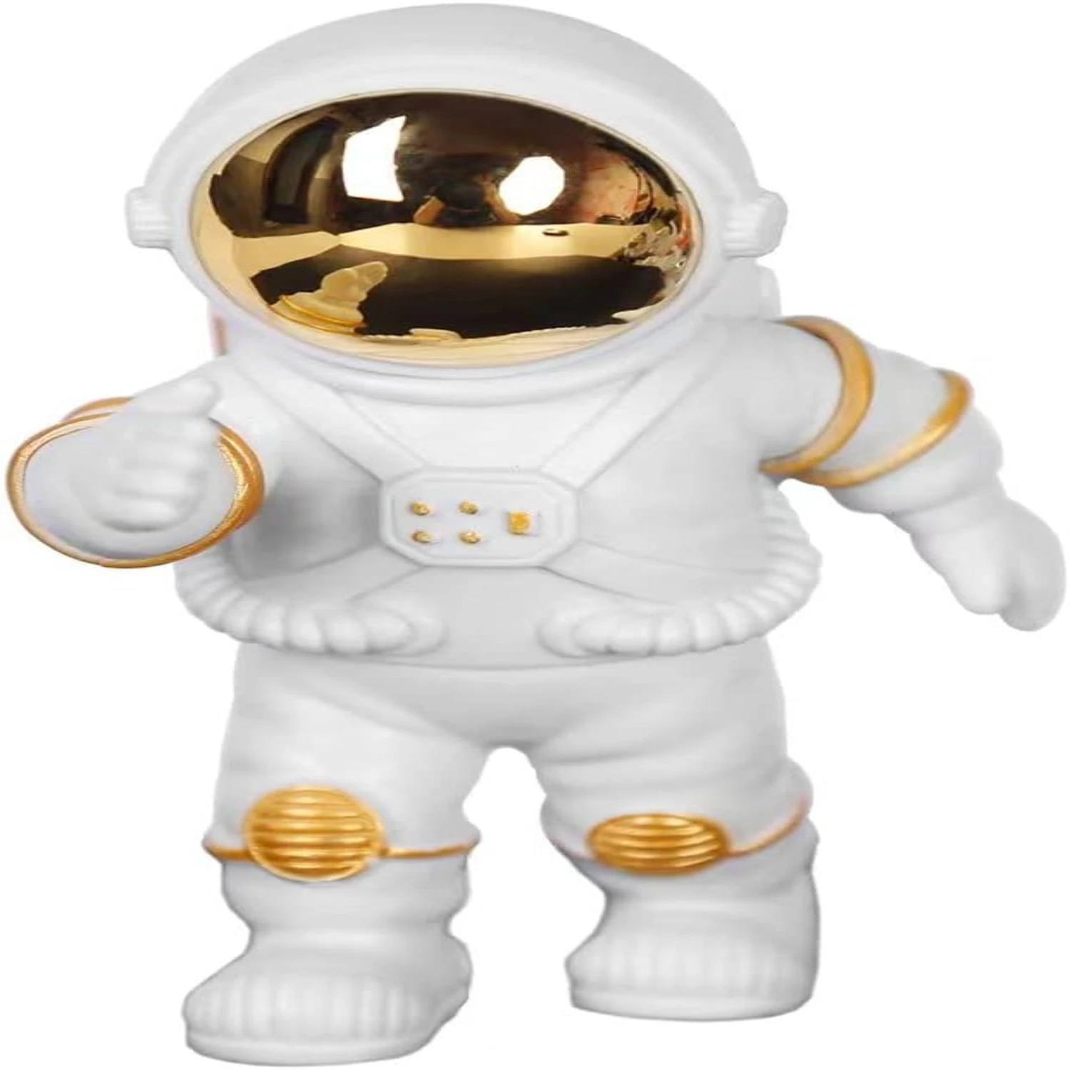 Figurine Astronaut Statue Spaceman Décor,Sculptures ,Shelf Decoration,Desk Decor,Cute Space Figure Ornament (Gold/White Big Ast