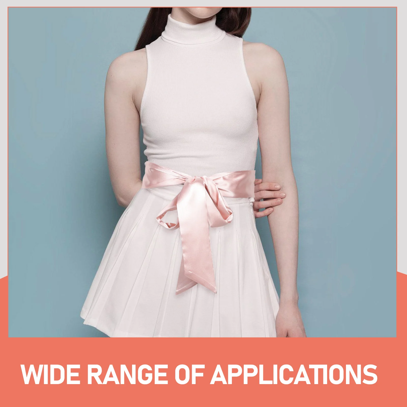 2 قطعة شريط شيفون كوري حزام وشاح واسع لفساتين النساء الزفاف وشاح الصيف الرقبة المختنق الخصر اكسسوارات #5