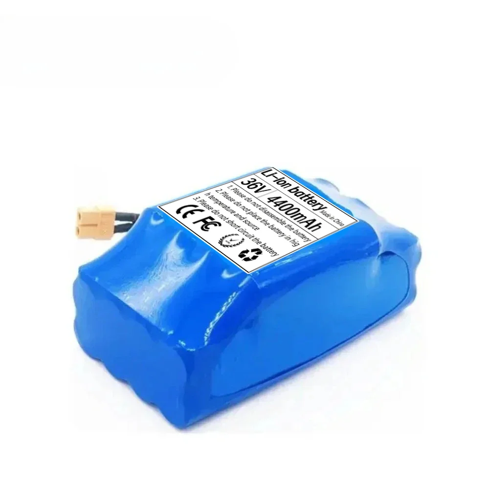 

36V 5.2Ah/4.4Ah 10s2p rechargeable lithium battery pack for self-balancing electric scooters, unicycles, hoverboards.