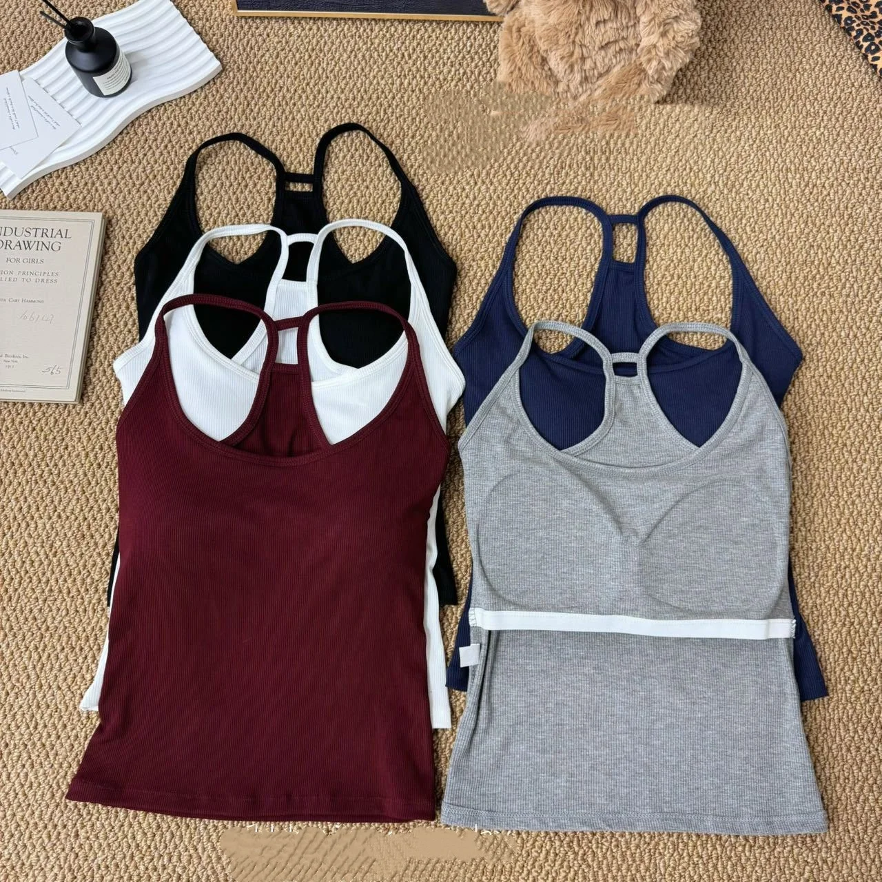 

Camisole Tank Top For Women Summer Outfits Tight And Sexy Halter Base Tops Sleeveless Top For Outerwear Backless Y2k Clothes Hot