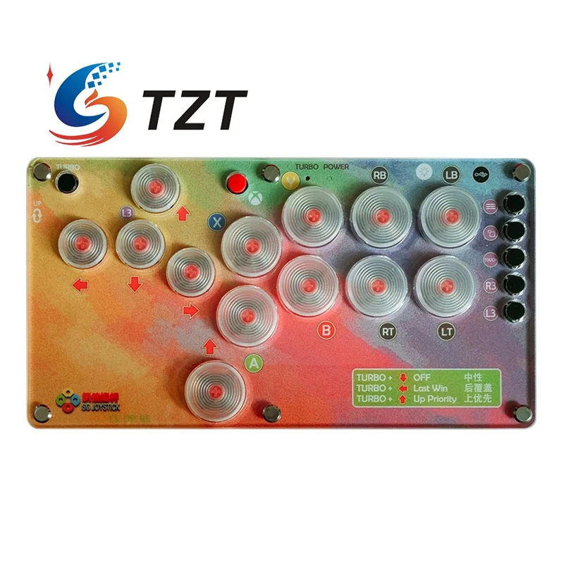 

TZT SG Joystick 13-Button Mini Arcade Controller Fight Stick (without Screen) for PC/XBOX Hitbox SOCD