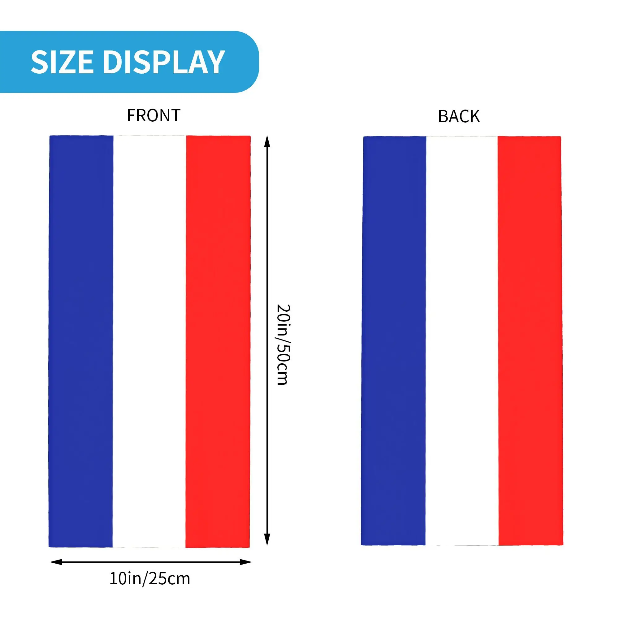 Custom French Flag France Bandana Winter Neck Warmer Women Windproof Wrap Face Scarf for Hiking  Gaiter Headband