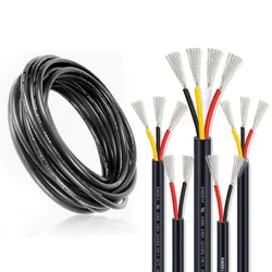 MultiCore Electrical Wire 2 3 4 5 6 7 8 9 10 Core Sheathed Cable PVC Tinned Copper 28-18AWG Speaker Wire For Audio LED Strip