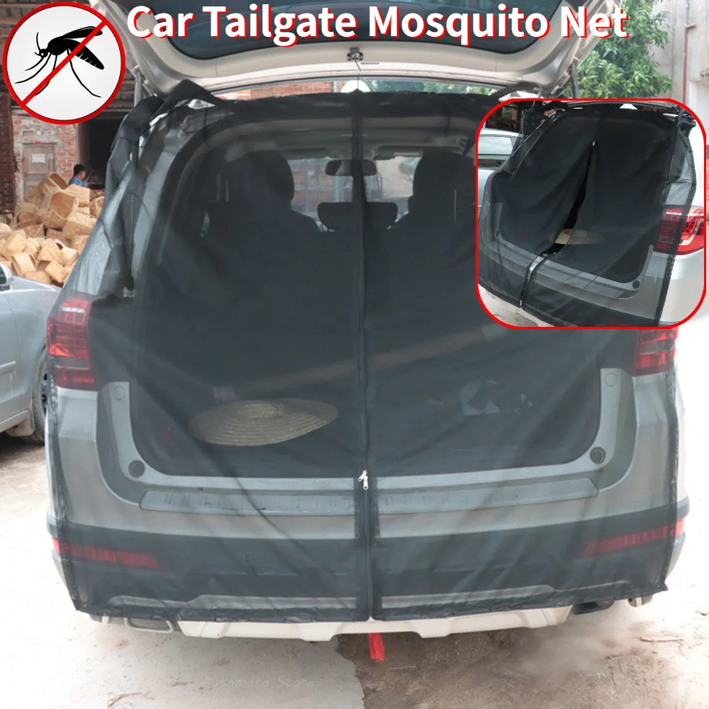 Magnetic trunk mesh breathable, mosquito resistant, environmentally friendly mesh curtains SUV tailgate mosquito net RV Summer